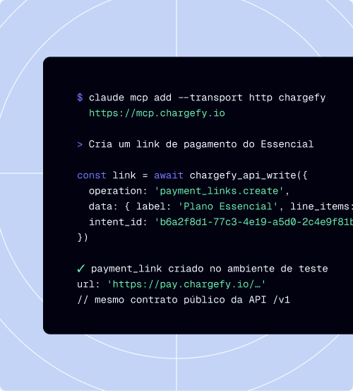 Criação de um link de pagamento da Chargefy por MCP